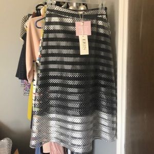 Erin -Erin Fetherston Black silver polka dot skirt